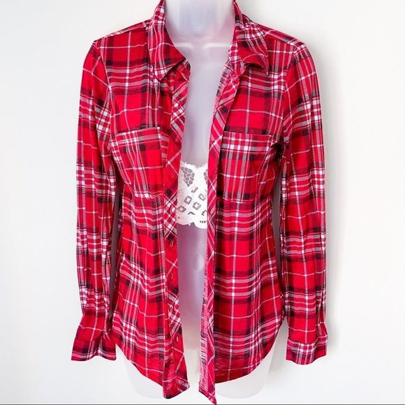 Derek Heart Tops - DEREK HEART | Flannel Checkered Button Up Blouse